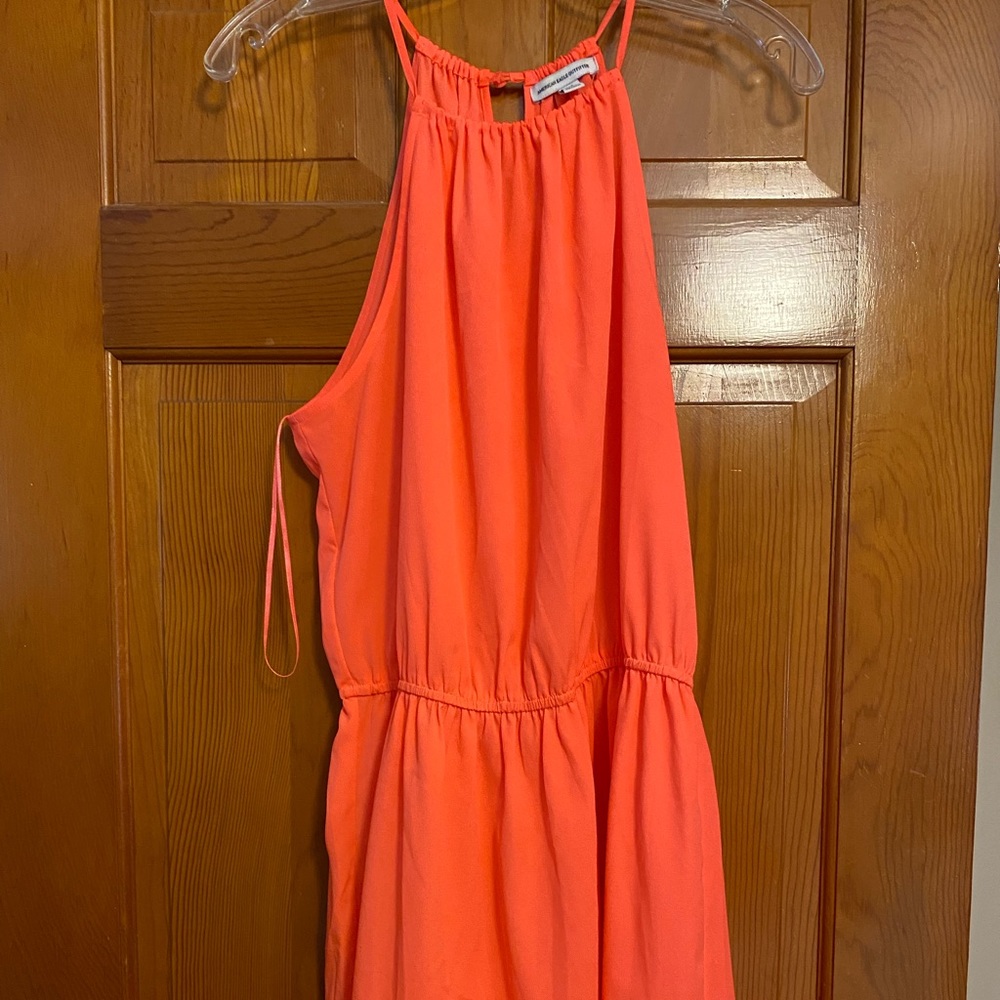 Bright neon orange casual dress-American Eagle